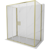 Mexen Exo-S Duo 3S sprchový kút 3-stenový posuvný 190 x 90 cm, transparentný, zlatý - 8152-190-090-50-00-3S