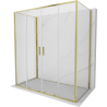 Mexen Exo-3S sprchový kút 3-stenný posuvný 200 x 90 cm, transparentný, zlatý - 8152-200-090-50-00-3S