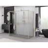 Mexen Exo-3S sprchový kút 3-stenný posuvný 200 x 90 cm, transparentný, zlatý - 8152-200-090-50-00-3S