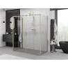 Mexen Exo-S Duo 3S 3-stenová sprchová kabína, posuvná, 190 x 95 cm, transparentná, zlatá - 8152-190-095-50-00-3S
