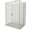Mexen Exo-S Duo 3S sprchový kút 3-stranný posuvný 130 x 100 cm, transparentný, zlatý - 8152-130-100-50-00-3S