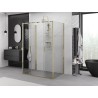 Mexen Exo-S Duo 3S sprchový kút trojstranný posuvný 150 x 100 cm, transparentný, zlatý - 8152-150-100-50-00-3S