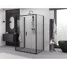 Mexen Exo-S Duo 3S sprchová kabína 3-stenová posuvná 150 x 70 cm, transparentná, čierna - 8152-150-070-70-00-3S