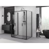Mexen Exo-S Duo 3S sprchová kabína 3-stranná posuvná 130 x 90 cm, transparentná, čierna - 8152-130-090-70-00-3S