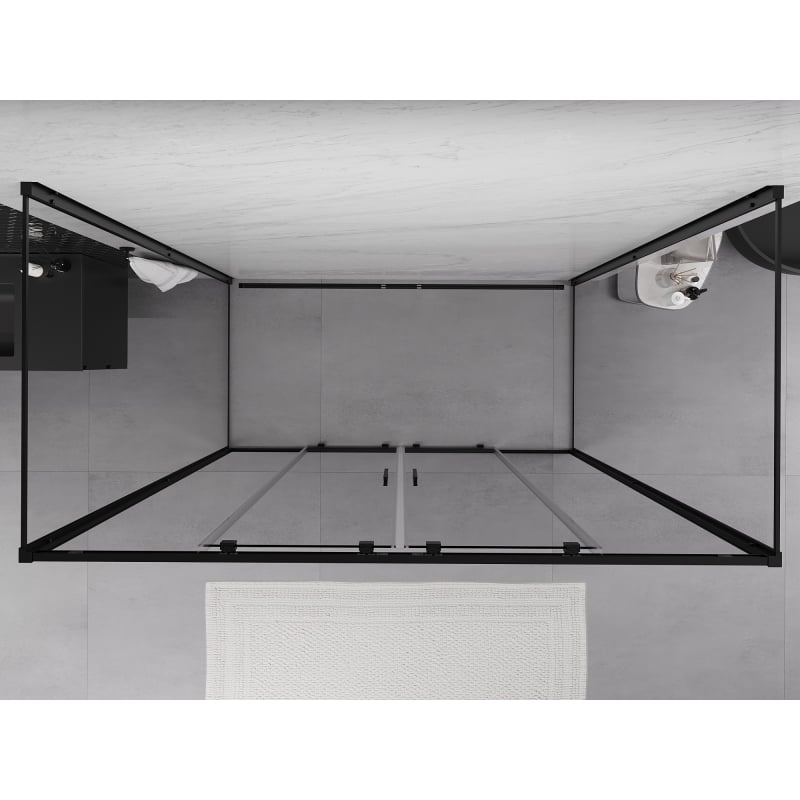 Mexen Exo-3S sprchová kabína 3-stenná posuvná 190 x 90 cm, transparentná, čierna - 8152-190-090-70-00-3S