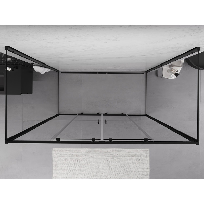 Mexen Exo-S Duo 3S 3-stenná sprchová kabína s posuvnými dverami 200 x 95 cm, transparentná, čierna - 8152-200-095-70-00-3S