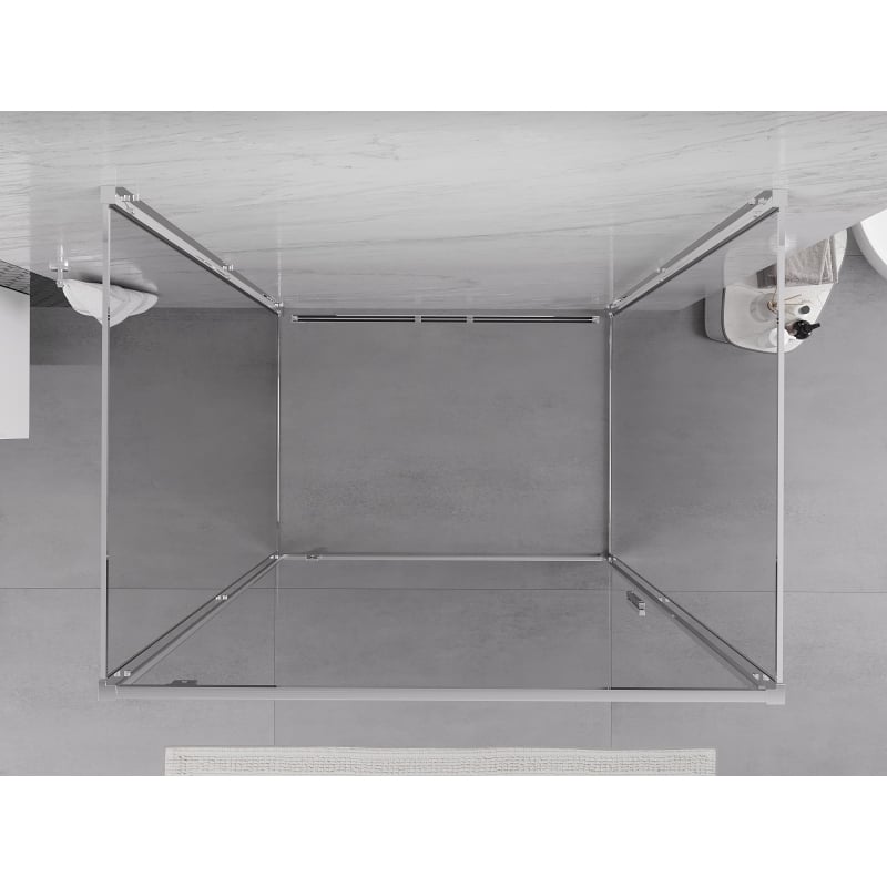 Mexen Exo-3S sprchová kabína 3-stranná otočná 95 x 85 cm, transparentná, chróm - 8181-095-085-01-00-3S