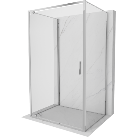 Mexen Exo-3S sprchová kabína 3-stenná otváracia 75 x 110 cm, transparentná, chróm - 8181-075-110-01-00-3S