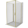 Mexen Exo-BR 3S sprchová kabína 3-stenná otváracia 80 x 80 cm, transparentná, zlatá - 8181-080-080-50-00-3S