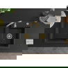 Mexen Tomas granitový dvojkomorový drez 800 x 500 mm, Čierna/Strieborná metalíza, Sifón Zlatá - 6516802000-73-G