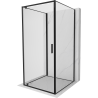 Mexen Exo-BR 3S sprchový kút so 3 stenami, nastaviteľný 80 x 80 cm, priehľadný, čierny - 8181-080-080-70-00-3S
