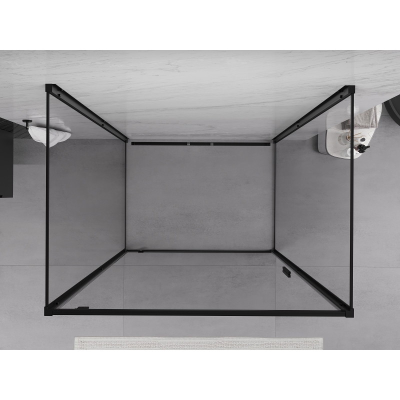 Mexen Exo-BR 3S sprchová kabína 3-stenová otváracia 100 x 80 cm, transparentná, čierna - 8181-100-080-70-00-3S