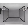 Mexen Exo-3S sprchovací kút 3-stenový otvárací 85 x 100 cm, transparentný, čierny - 8181-085-100-70-00-3S