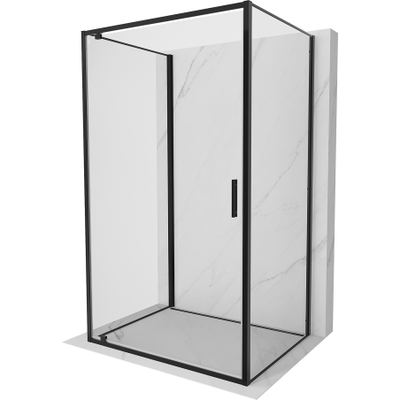 Mexen Exo-3S sprchový kút 3-stenný otvárací 100 x 120 cm, priehľadný, čierny - 8181-100-120-70-00-3S
