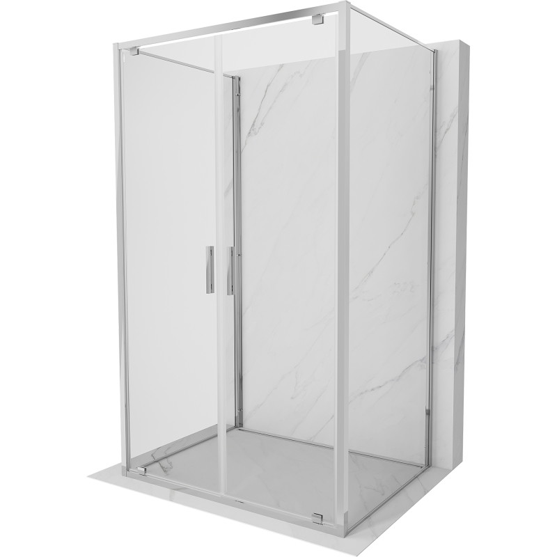 Mexen Exo-BR Duo 3S sprchovací kút 3-stenový výklopný 100 x 70 cm, transparentný, chróm - 8182-100-070-01-00-3S