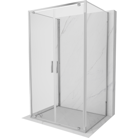Mexen Exo-BR Duo 3S sprchovací kút 3-stenový výklopný 100 x 70 cm, transparentný, chróm - 8182-100-070-01-00-3S