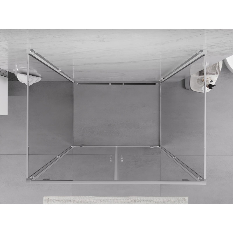 Mexen Exo-BR Duo 3S 3-stenná sprchová kabína s otváracími dverami 120 x 75 cm, transparentná, chróm