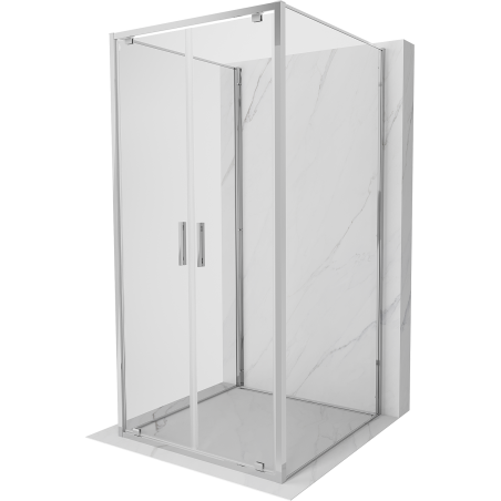Mexen Exo-3S sprchový kút trojstranný skladaný 80 x 80 cm, transparentný, chróm - 8182-080-080-01-00-3S