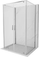 Mexen Exo-BR Duo 3S sprchový kút 3-stenový otočný 110 x 80 cm, transparentný, chróm - 8182-110-080-01-00-3S