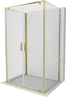 Mexen Exo-BR Duo 3S sprchový kút 3-stenový otvárací 120 x 85 cm, číry, zlatý - 8182-120-085-50-00-3S
