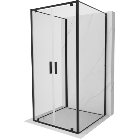 Mexen Exo-BR Duo 3S sprchovací kút 3-stenový skladací 70 x 70 cm, priehľadný, čierny - 8182-070-070-70-00-3S
