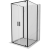 Mexen Exo-BR Duo 3S sprchovací kút 3-stenový skladací 70 x 70 cm, priehľadný, čierny - 8182-070-070-70-00-3S