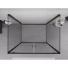 Mexen Exo-BR Duo 3S sprchový kút 3-stranný výklopný 90 x 75 cm, transparentný, čierny - 8182-090-075-70-00-3S