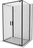 Mexen Exo-BR Duo 3S sprchová kabína 3-stenná otváracia 90 x 100 cm, transparentná, čierna - 8182-090-100-70-00-3S