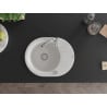Mexen Kevin žulový drez s 1 komorou a odkvapkávačom 586 x 458 mm, biely, sifón chróm - 6517581005-20