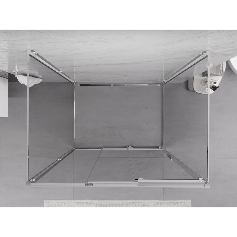 Mexen Exo-3S 3S 3-stenný posuvný sprchový kút 90 x 75 cm, transparentný, chróm - 8153-090-075-01-00-3S