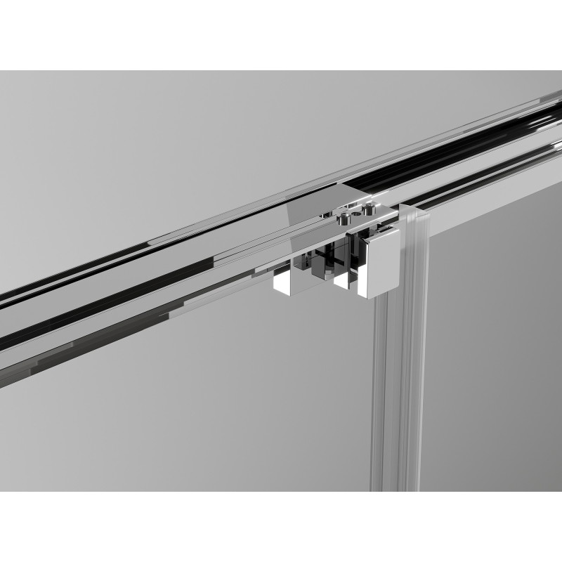 Mexen Exo-3S 3S 3-stenný posuvný sprchový kút 90 x 75 cm, transparentný, chróm - 8153-090-075-01-00-3S