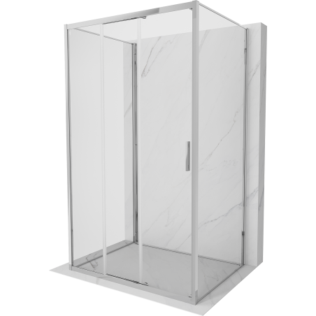 Mexen Exo-3S 3-stenná sprchová kabína s posuvnými dverami 100 x 75 cm, transparentná, chróm - 8153-100-075-01-00-3S