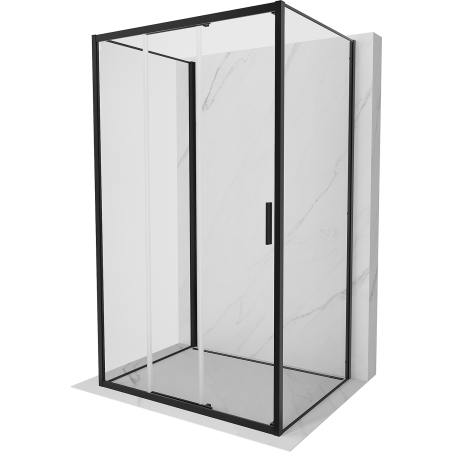 Mexen Exo-3S 3S 3-stenný posuvný sprchovací kút 85 x 90 cm, transparentný, čierny - 8153-085-090-70-00-3S