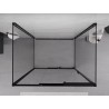 Mexen Exo-3S 3S sprchový kút 3-stenový posuvný 95 x 100 cm, priehľadný, čierny - 8153-095-100-70-00-3S