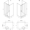 Mexen Exo-3S 3S sprchový kút 3-stenový posuvný 100 x 100 cm, transparentný, čierny - 8153-100-100-70-00-3S