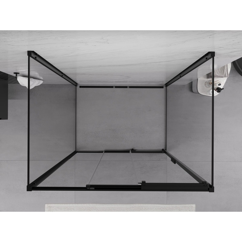 Mexen Exo-3S 3S 3-stenný posuvný sprchový kút 80 x 85 cm, transparentný, čierny - 8153-080-085-70-00-3S
