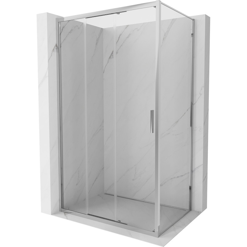 Mexen Exo-3S posuvná sprchová kabína 100 x 95 cm, transparentná, chróm - 8153-100-095-01-00