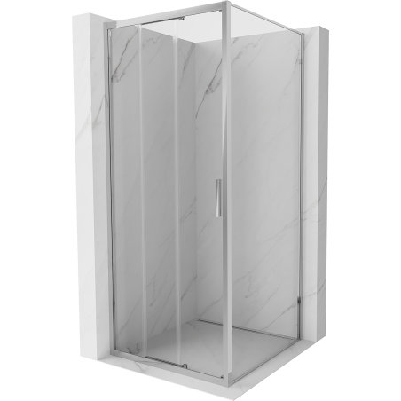 Mexen Exo-3S posuvná sprchová kabína 100 x 100 cm, priehľadná, chróm - 8153-100-100-01-00