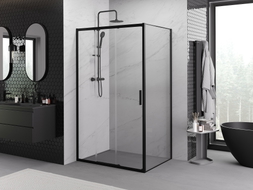 Mexen Exo-3S posuvný sprchový kút 80 x 75 cm, transparentný, čierny - 8153-080-075-70-00