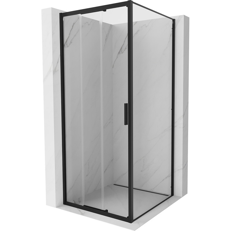 Mexen Exo-3S sprchovací kút posuvný 90 x 90 cm, transparentný, čierny - 8153-090-090-70-00