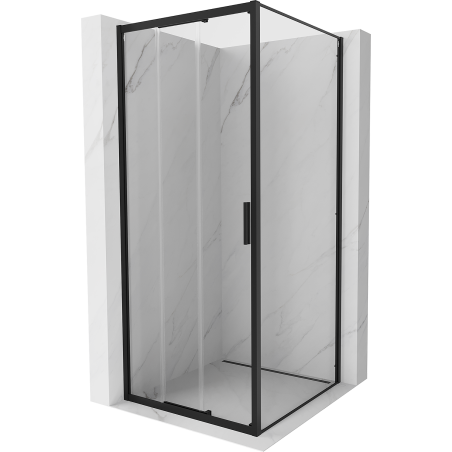 Mexen Exo-3S sprchovací kút posuvný 90 x 90 cm, transparentný, čierny - 8153-090-090-70-00
