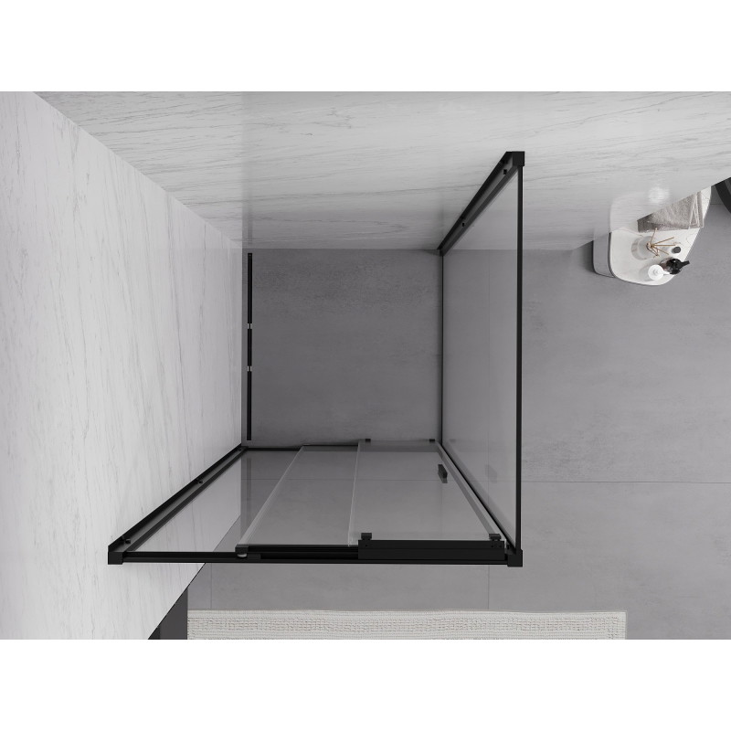 Mexen Exo-3S posuvná sprchová kabína 95 x 95 cm, transparentná, čierna - 8153-095-095-70-00