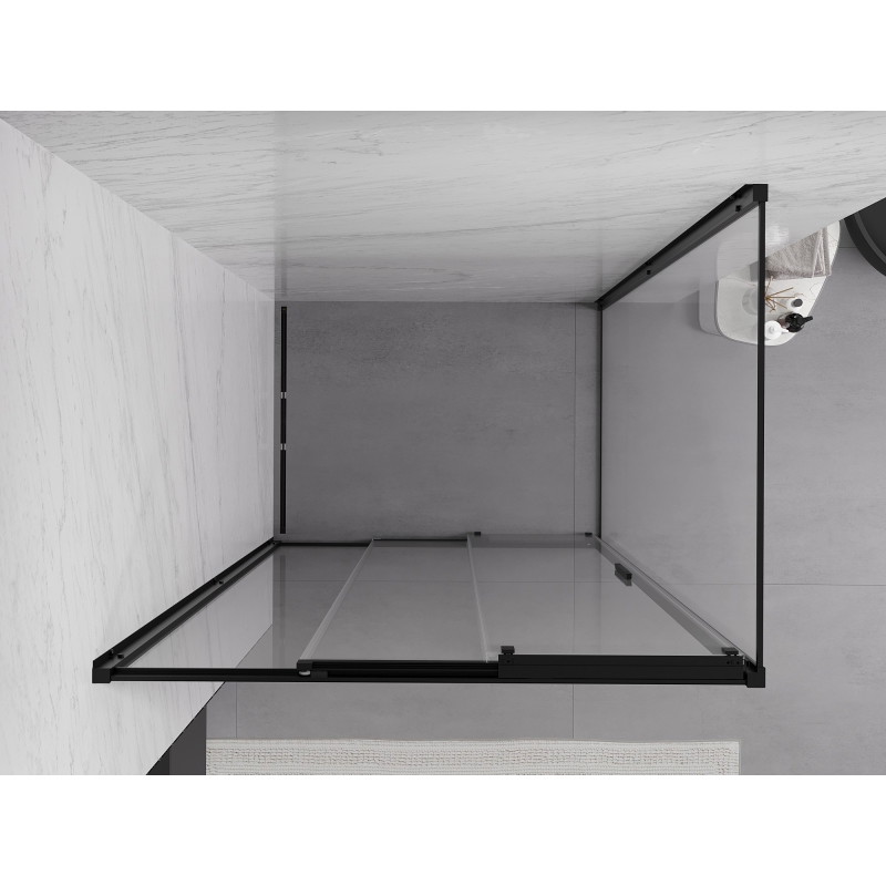 Mexen Exo-3S posuvná sprchová kabína 90 x 100 cm, transparentná, čierna - 8153-090-100-70-00