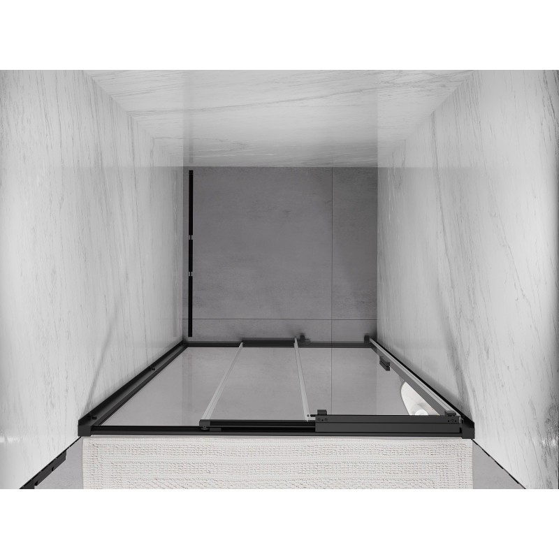 Mexen Exo-3S posuvné sprchové dvere 95 cm, priehľadné, čierne - 8153-095-000-70-00