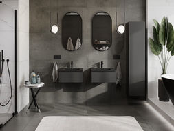 Mexen Orio kúpeľňová skrinka 50 cm s umývadlom Otis, 1 zásuvka, čierny mat - 91A10-05023-1-BF71-W18M71