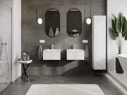 Mexen Orio kúpeľňová skrinka 50 cm s umývadlom Vela, 1 zásuvka, biely lesk - 91A10-05023-1-BF00-W23M00