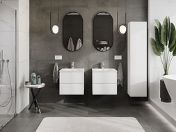 Mexen Orio kúpeľňová skrinka 50 cm s umývadlom Vela, 2 zásuvky, biela matná - 91A10-05047-2-BFF01-W23M01