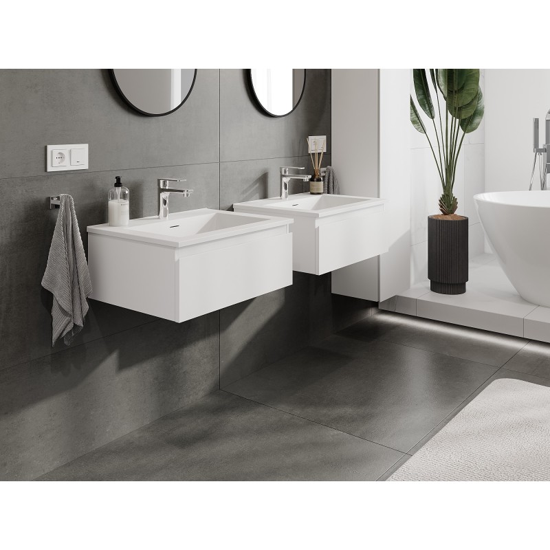 Mexen Orio kúpeľňová skrinka 60 cm s umývadlom Otis, 1 zásuvka, biela matná - 91A10-06023-1-BF01-W18M01