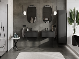 Mexen Orio kúpeľňová skrinka 60 cm s umývadlom Otis, 1 zásuvka, čierna matná - 91A10-06023-1-BF71-W18M71