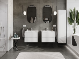 Mexen Orio kúpeľňová skrinka 60 cm s umývadlom Otis, 2 zásuvky, biely lesk - 91A10-06047-2-BFF00-W18M00